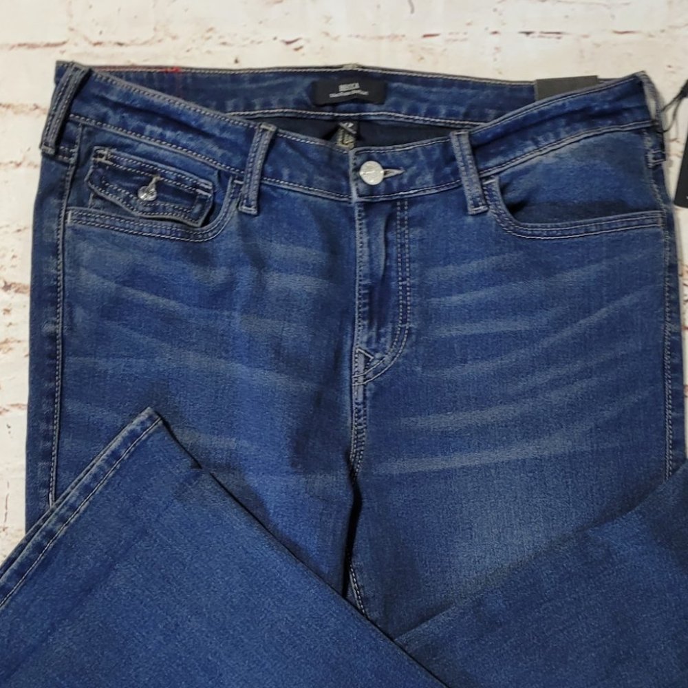 NWT True Religion Becca Dark Glacial, Crystal Flap Bootcut Jeans Size 32 - Picture 10 of 10